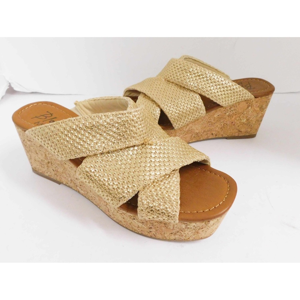 Blowfish Malibu Abi Slide Platform Sandals Women's 7‎ M Vegan 3" Wedge Heel